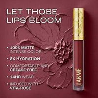 Lakmé Rouge Bloom Matte Lip Liquid, Matte Finish, Longlasting For Up To 14 Hours, Quick Drying & Transfer-Proof, Infused With Vita Rose For Smooth & Moisturised Lips - Delicate Daisy