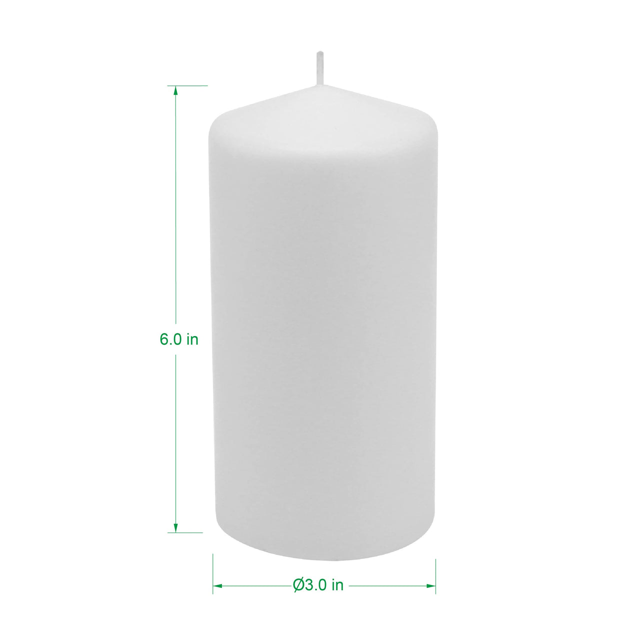 Stonebriar 3 Pack Tall 3 x 6 Inch 65 Hour Long Burning Unscented White Wax Pillar Candles 3x6 3.0