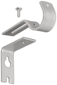 Basics Adjustable Curtain Rod Wall Bracket Hooks, Set of 2, Silver Nickel - 4-Pack (8 Brackets Total)