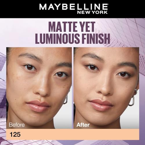 Maybelline New York Super Stay Lumi Matte Liquid Foundation, 30 HR Long Lasting yet Lightweight, 125, 35ml