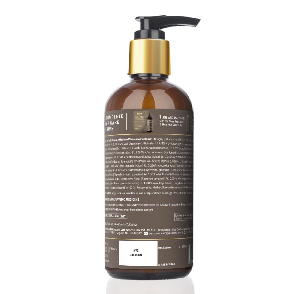 SESA Rephase Medicinal Shampoo 300Ml, Helps Control Hair Fall & Promotes Hair Growth - 300 ml