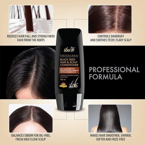 Iba Henna Based Hair Colour Dark Brown Pack of 2 + Black Seed Conditioner Combo (140g+ 125ml), Naturally Coloured Hair & Long Lasting | Conditioning | Reduced Hair fall & Hair Damage | Shine & Nourish Hair | Ammonia & Sulphate Free Formula | Halal Certifi