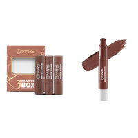 MARS Matte Box Set of 3 Lipsticks for Women (3x3.2 gm) (04-Brown) Matte Super Stay Lipstick | Up to 12 Hours Long Lasting | Smudge Proof and Waterproof Lipstick for Women (2.6 gm) (12-SINFUL)