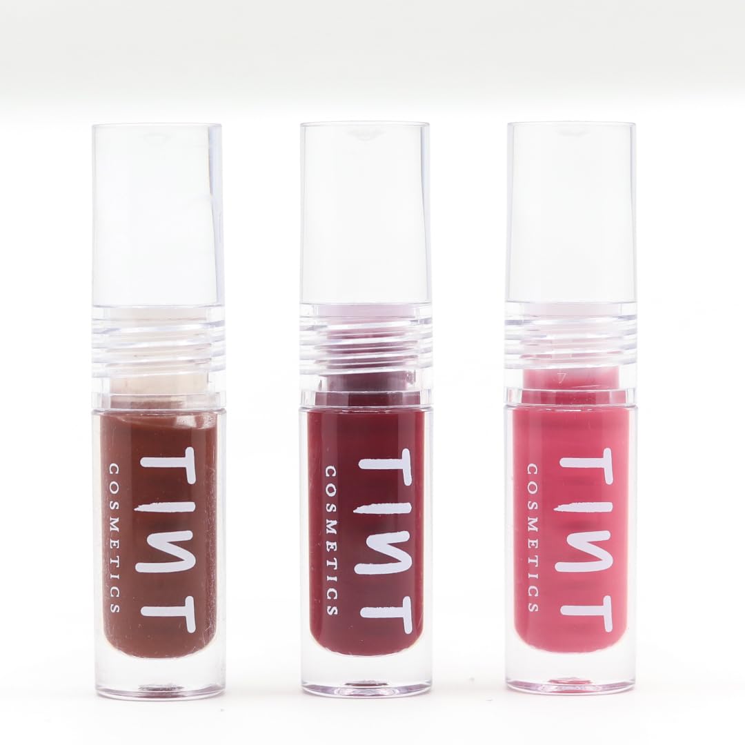 Tint Cosmetics Set of 3 Lipgloss, Honey, Pixie & Mocha, Non Sticky, Hydrating, Light Weight, Long Lasting, High Shine & Soft Natural Liquid Lip Gloss For Girls & Women (2.5ml Each)