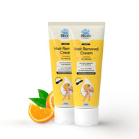 Bloom - Hair Removal Cream (Orange) - with Spatula (100gm) Pack of 2