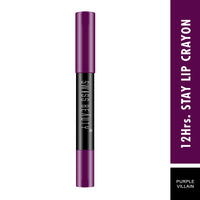 Swiss Beauty 12 Hrs. Stay Matte Lip Crayon, Purple Villain, 3g - Long Lasting, Waterproof, Super Stay, Matte Finish Lip Crayon, Long Wear, Crayon Lipstick