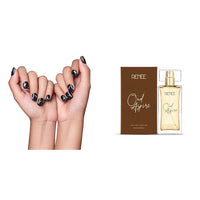 RENEE Stick On Nails DN 03| 24 Reusable Artificial Fake Nail Set| Lightweight & Long Lasting & RENEE Eau De Parfum OUD Aspire Premium Long Lasting Luxury Perfume Scent, 50ml
