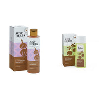 Just Herbs Castor and Black Onion Seed Sulfate Free Shampoo- 200ml & Just Herbs Skin-Rejuvenating Ayurvedic Face Wash Cleanser- 100 ML