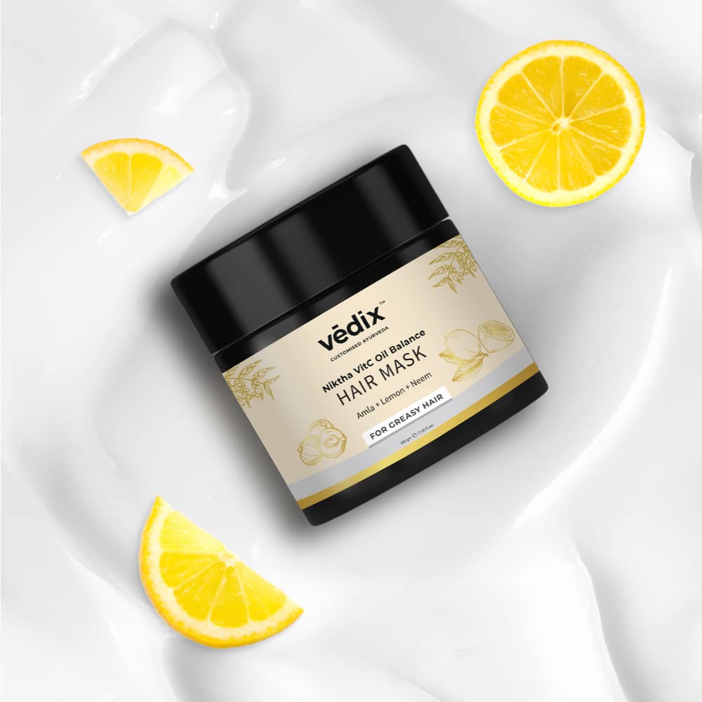Vedix Ayurvedic Hair Mask For Hair Growth, Customized Niktha Vitc Oil Balance Hair Mask For Oily Hair With Amla + Lemon + Neem - 200Gm, 1 Count