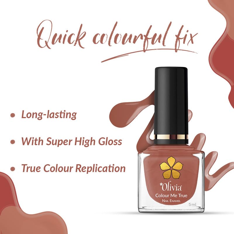 Olivia Nail Paint for Glossy Finish - 5ml (12 Cinnamon Cider)