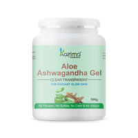 KAZIMA Aloe Ashwagandha Gel for Skin and Hair, 500gm | with Ashwagandha and Pure Aloe Vera for Soothing, Hydrating, and Moisturizing | Rejuvenating Gel for Irritated Skin