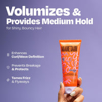 MANETAIN Volume Gel 100ml | Volumizing Curl Enhancer with Aloe Vera, Flaxseed & Agave | Medium Hold, Anti-Frizz, Moisturizing Styling Gel for Curly & Wavy Hair | CG Method Friendly |