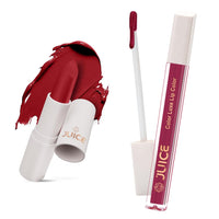 Juice Red Addict - M03 Kiss Sensation Lipstick & Plum Tart - M14 Color Luxe Liquid Lipstick with Goodness of Bio Retinol, & SPF 15 UV Protection