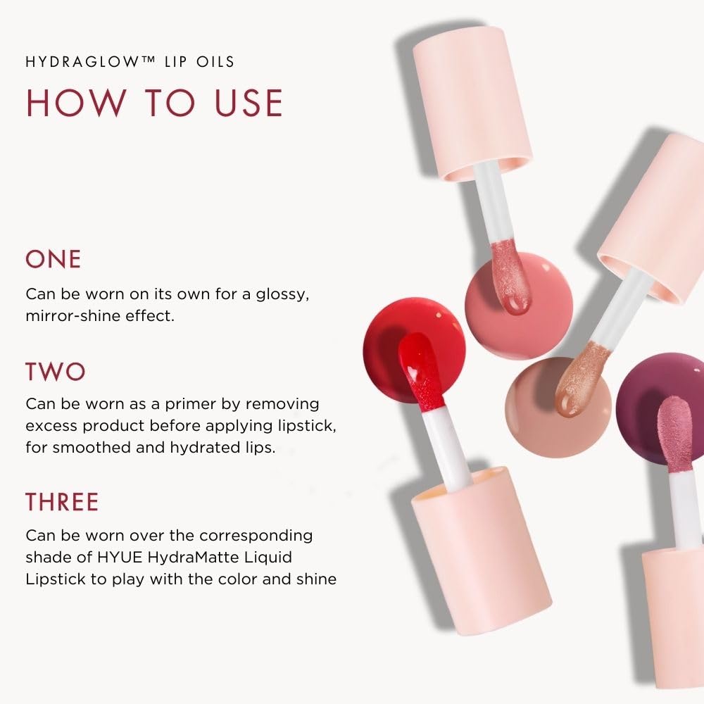 HYUE HydraGlow™ Tinted Lip Treatment (6 ml) | Ra Ra Red | 24‑Hour Hydration with Sea Buckthorn Oil & Kokum Butter | Non‑Sticky | High‑Shine | Nourishing & Vegan Formula | Chunky Applicator