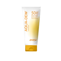 Asaya Aqua Dew Sunscreen SPF 50 PA+++ | UVA/B Light Protection | Blue Light Protect | Dewy | With Rice Extract | No White Cast | Prevents Tanning | Ultra Light Water Sunscreen | Water & Sweat Resistant | Fragrance-Free | For Even Toned & Glowing Skin | Fo