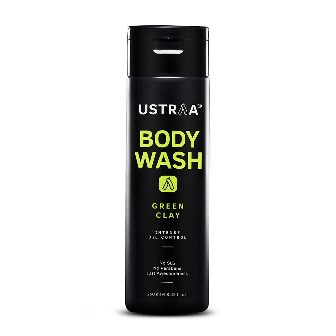 Ustraa Body Wash-Green Clay 250 ml | Intense Oil Control, Removes Excess Oil, No Post-Shower Dryness, Intense Foaming without Sulphates | Suitable for all Skin Types