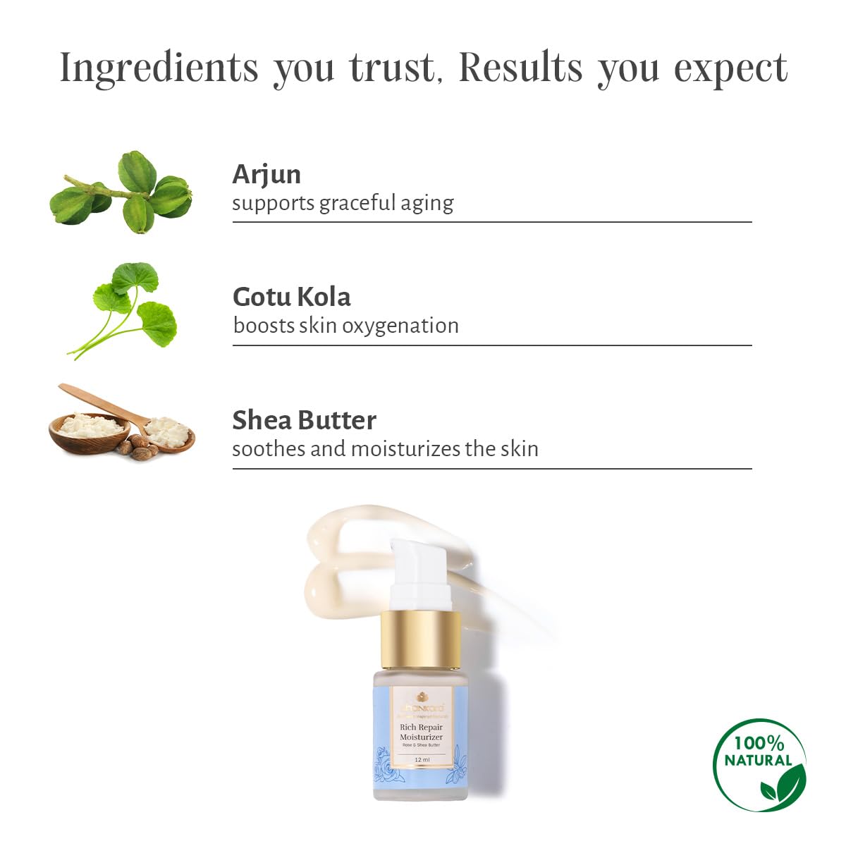 Shankara Rich Repair Moisturizer - Ultimate Skin Rejuvenation Cream with Ayurvedic Extracts, Vitamin C Ester, Anti-Aging, Deep Moisturizing, and Antioxidant Protection - 12ml