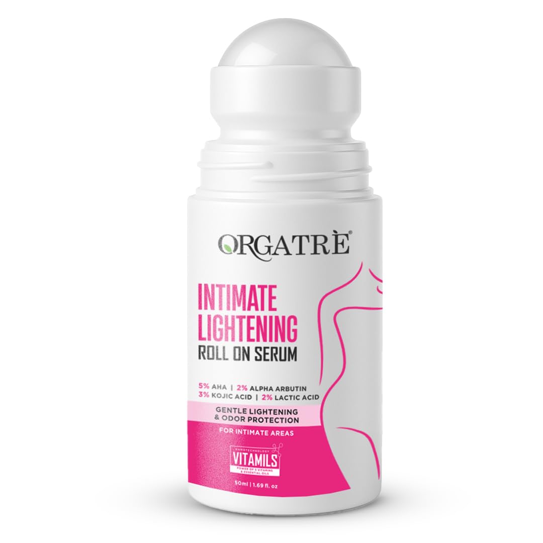 Orgatre Intimate Area Lightening Brightening Roll On Serum for Dark Areas With 5% AHA 50ml