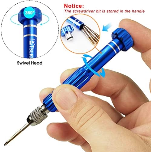 5 - in - 1 Multifunctional Small Screwdriver, PTSLKHN S2 Steel Magnetic Screwdriver Kit for Eyeglass, Sunglasses, Electronics, Cellphone, Jewelry and More