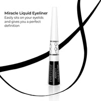 Daily Life Forever52 Long Lasting Waterproof Miracle Liquid Eyeliner, Long Lasting Waterproof Liner with Brush for Even Strokes - Smudge Proof Eye Makeup (Black) -ARG001