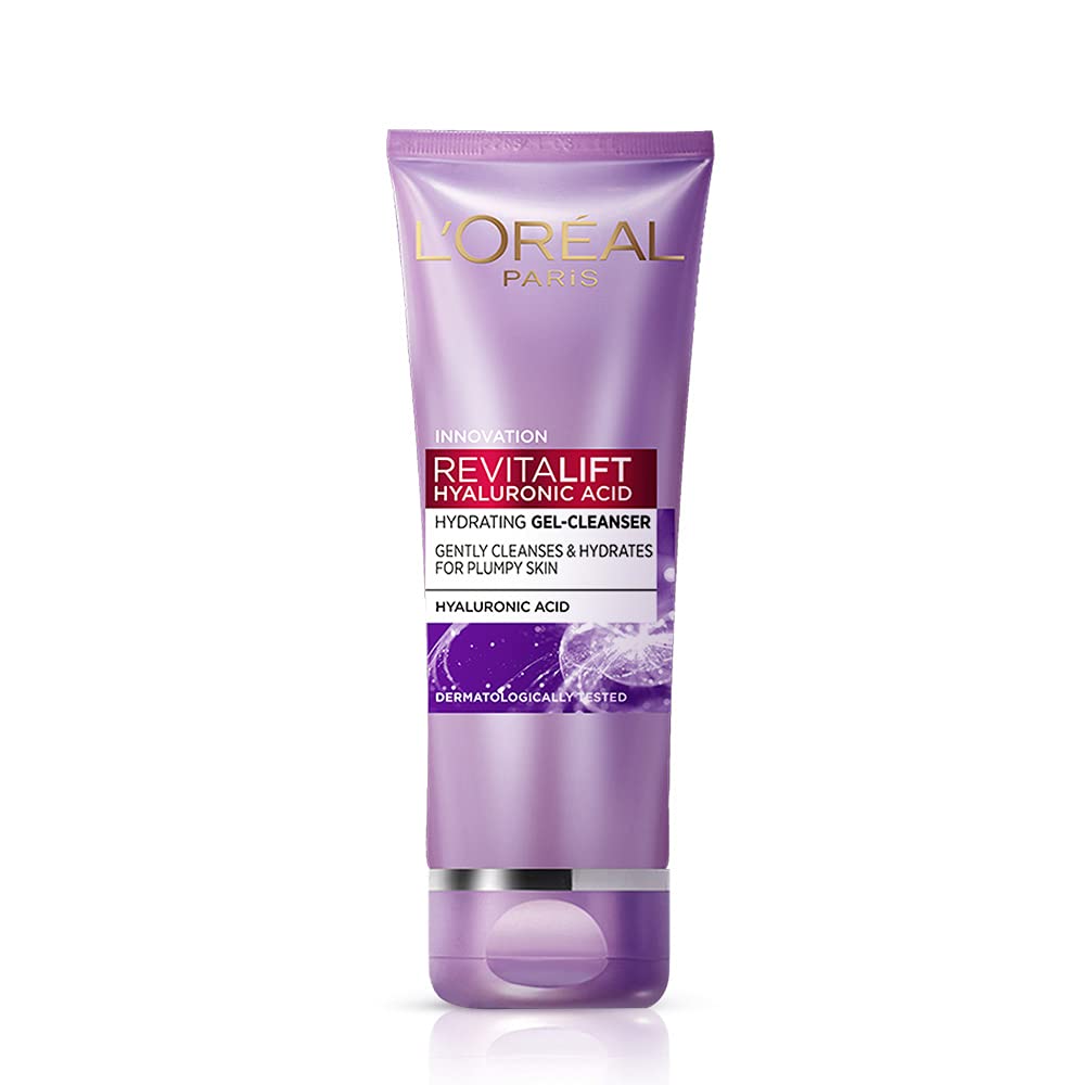 L'Oreal Paris Dream Lengths Conditioner, 192.5 ml & L'Oreal Paris Revitalift Hyaluronic Acid Hydrating Gel Cleanser, 50 ml | Gentle Facewash for women | Cleanses impurities & makeup residue 50ml
