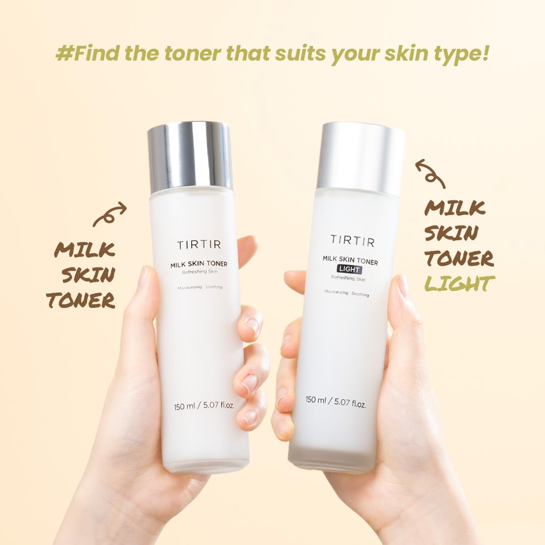 TIRTIR Milk Skin Toner Light | Instant Hydration with 4% Niacinamide | Pore-Tightening | Vegan Toner for Acne-Prone, Sensitive & Oily Skin, Fungal Acne Safe, Panthenol, Allantoin, Vitamin B, (150 ml)
