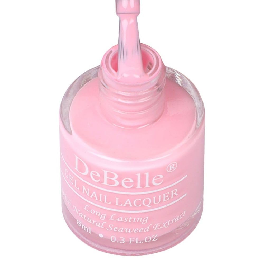 Debelle Gel Nail Polish Cherry Macaron (Powder Pink Nail Paint)|Non Uv - Glossy Finish |Chip Resistant | Seaweed Enriched Formula| Long Lasting|Cruelty And Toxic Free| 8Ml