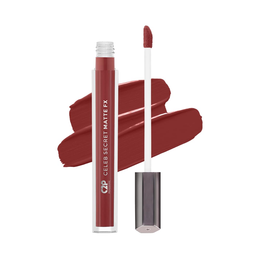 C2P Pro Liquid Lipstick Waterproof Matte Orange Lipsticks for Women | Long Lasting Smudge Proof | Infused with Argan Oil, Vitamin E | Cruelty Free, Vegan - Celeb Secret (Liquid Lipstick Samantha, 2 ml)