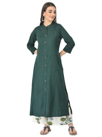 Pistaa's  Women's  Cotton Solid Readymade Salwar Suit Set