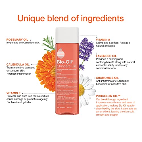 Bio-Oil Original Skincare Oil suitable for Stretch Marks | Scar Removal | Uneven Skin Tone | Vitamin E | All Skin Types | 200ml