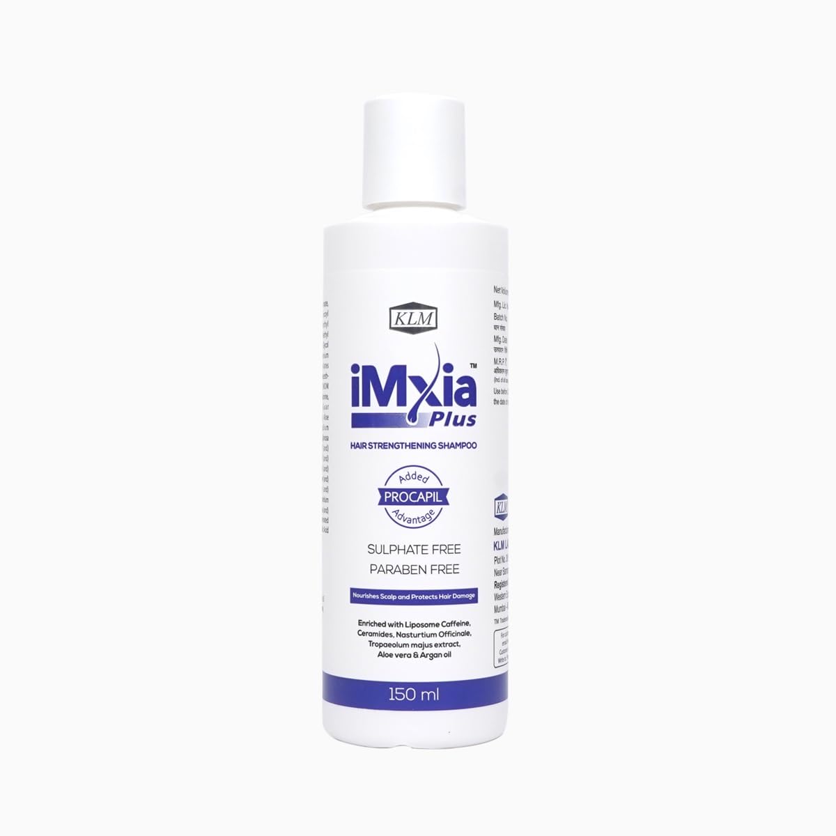 KLM iMxia Plus Hair Strengthening Shampoo, 150ml |Enriched with Procapil & Essential Nutrients | Sulphate & Paraben-Free