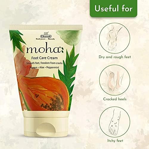 Moha: Foot Cream For Rough, Dry and Cracked Heel, Feet Cream For Heel Repair With Benefits Of AleoVera, Papaya & Peppermint (100ml) Pack of 1