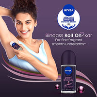 Nivea Women Deodorant Roll On, Pearl & Beauty Fine Fragrance For Fragrant Smooth & Beautiful Underarm Skin, 50ml&NIVEA Cool Kick Deodorant Roll On for Unisex, 50ml