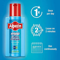 Alpecin Hybrid Shampoo 250ml | Natural Hair Growth Shampoo for Sensitive and Dry Scalps | Energizer for Strong Hair | Hair Care for Men