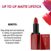 Seven Seas Lip To Lip Matte Full Coverage Long Lasting Lipstick | Smooth Application |Transferproof & Smudge Proof | Highly Pigemented Lipstick for Women (Chestnut Rose-II)