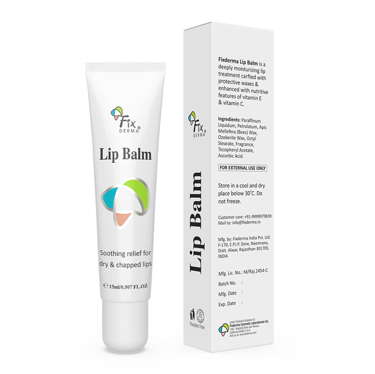 Fixderma Lip Balm With Vitamin C And Vitamin E | Lip Balm For Dark Lips | Dry Lips | Chapped Lips | Lip Gloss - 15ml