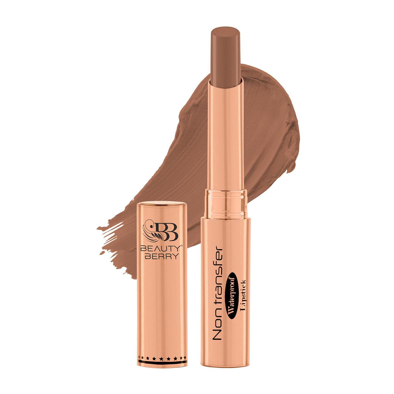 Beauty Berry Non Transfer Waterproof Lipstick, Long Lasting Smudge Proof Highly Pigmented Shades, (Pack of 1) (Nude -06)