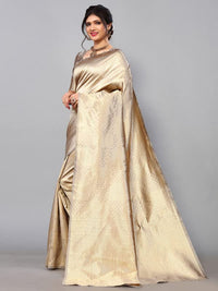 Satrani Women's Jacquard Poly Silk Saree With Unstitched Blouse Piece