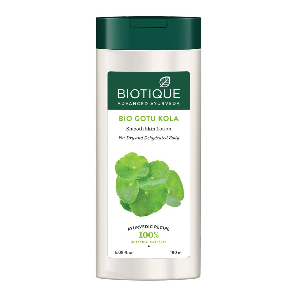 Biotique Bio Creamy Coconut Ultra-Rich Body Lotion For Extra Dry Skin, 180ml & Gotu Kola Smooth Skin Lotion For Dry & Dehydrated Body, 180ml