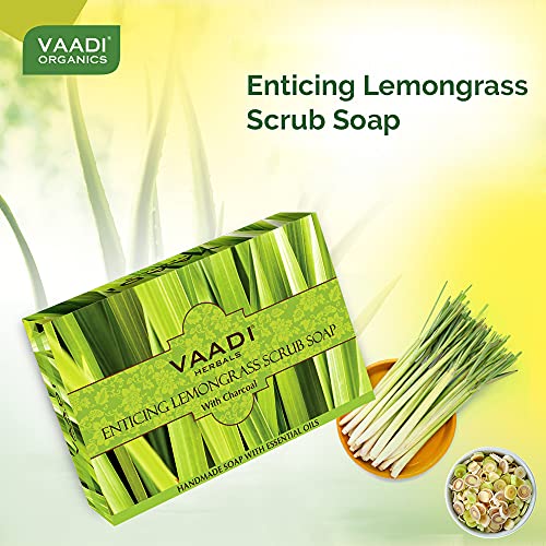 Vaadi Herbals Super Value Enticing Lemongrass Scrub Soap, 75gms x 6