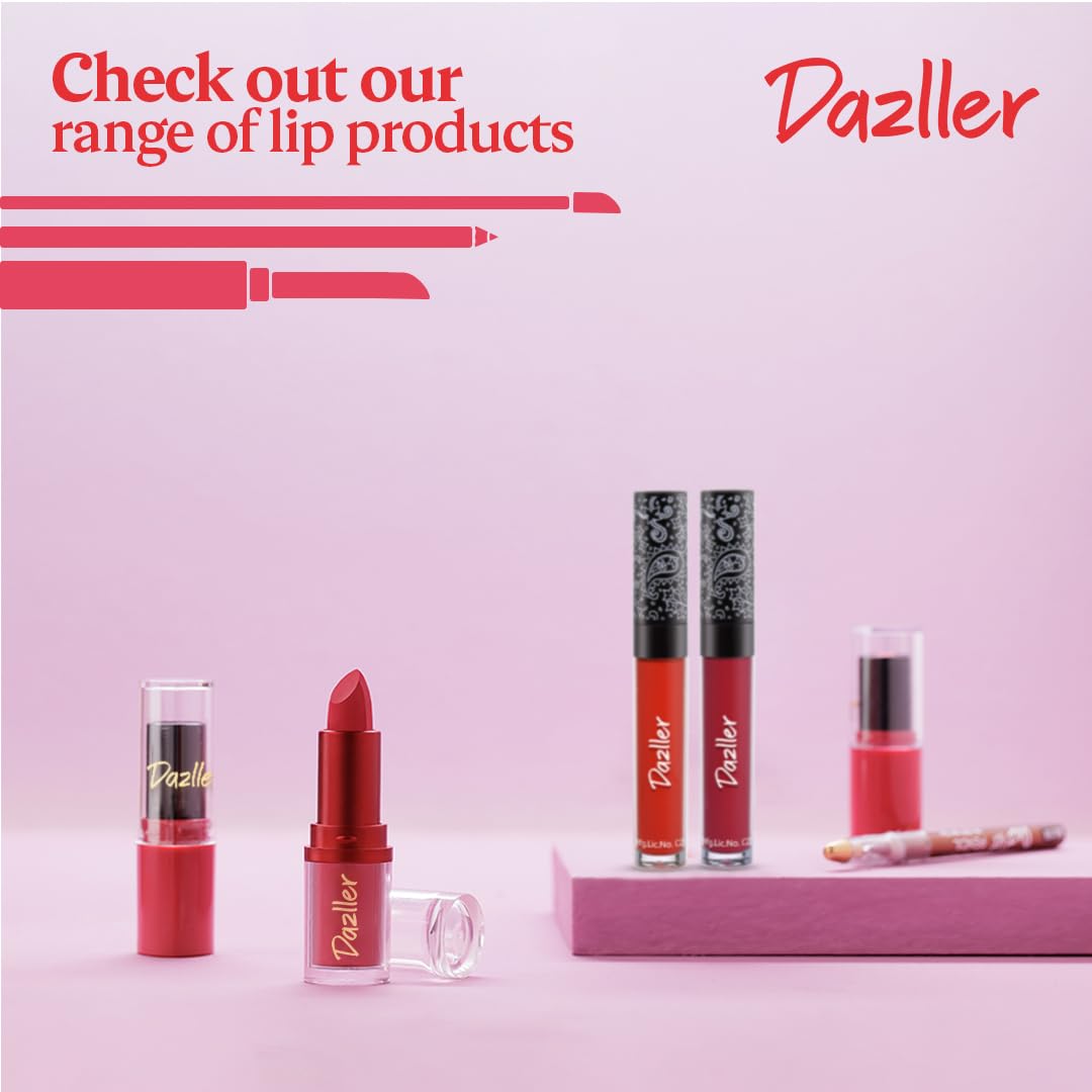 DAZLLER All Day Lipcolour|Moisturizing Kokum Butter|Non-Transfer & Smudge-Proof|8Hr Stay|Matte Liquid Lipstick for Women|Dlc003 Autumnspice|6G