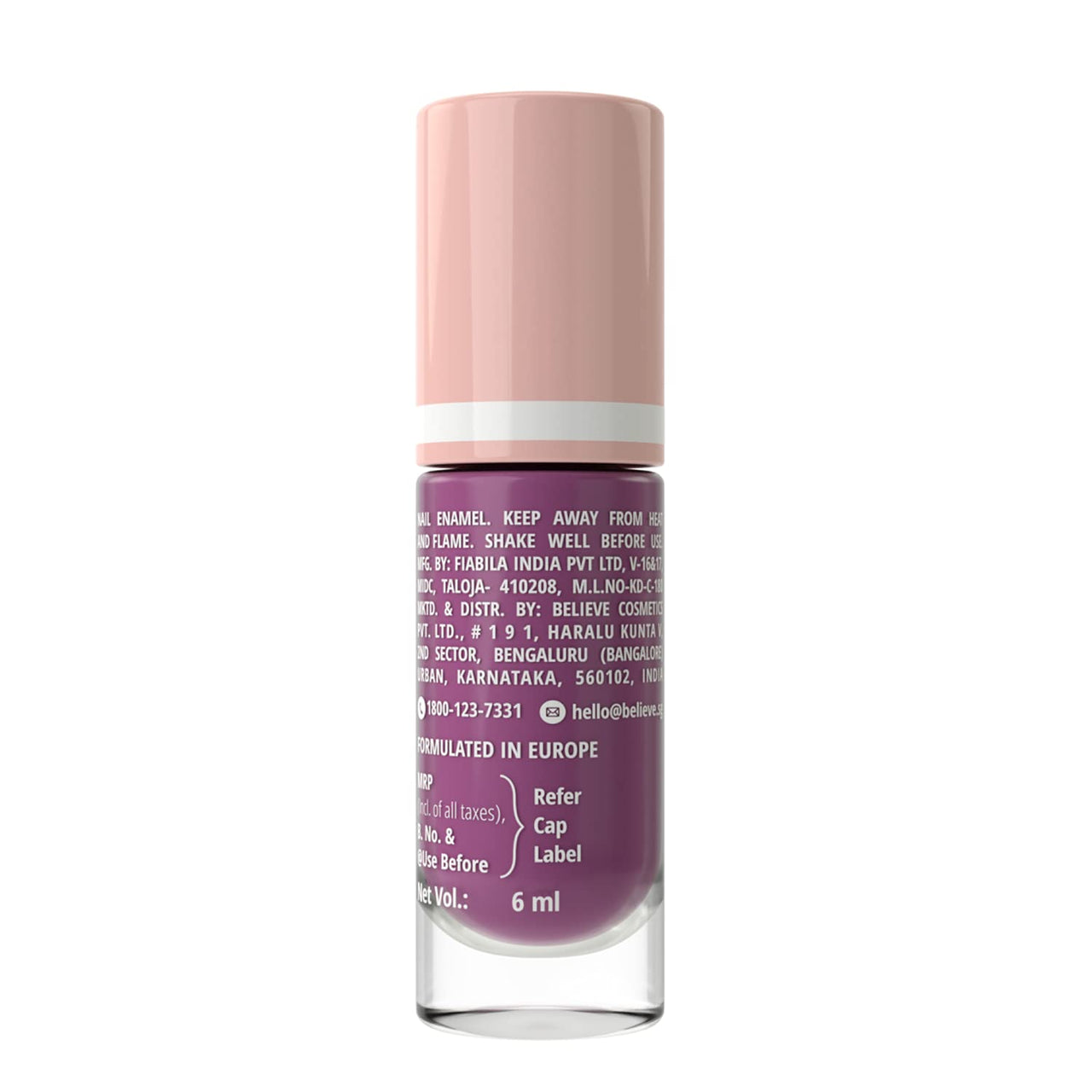 ZM Breathable Nail Enamel Glossy Finish & Water Permeable, Berry Yogurt- 6 ml