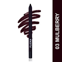 FLiCKA Keep It Bold Kajal | Waterproof, Smudgeproof, Intense Kajal, Long-lasting Formula upto 18hrs, 03 Mulberry, 1.2 g