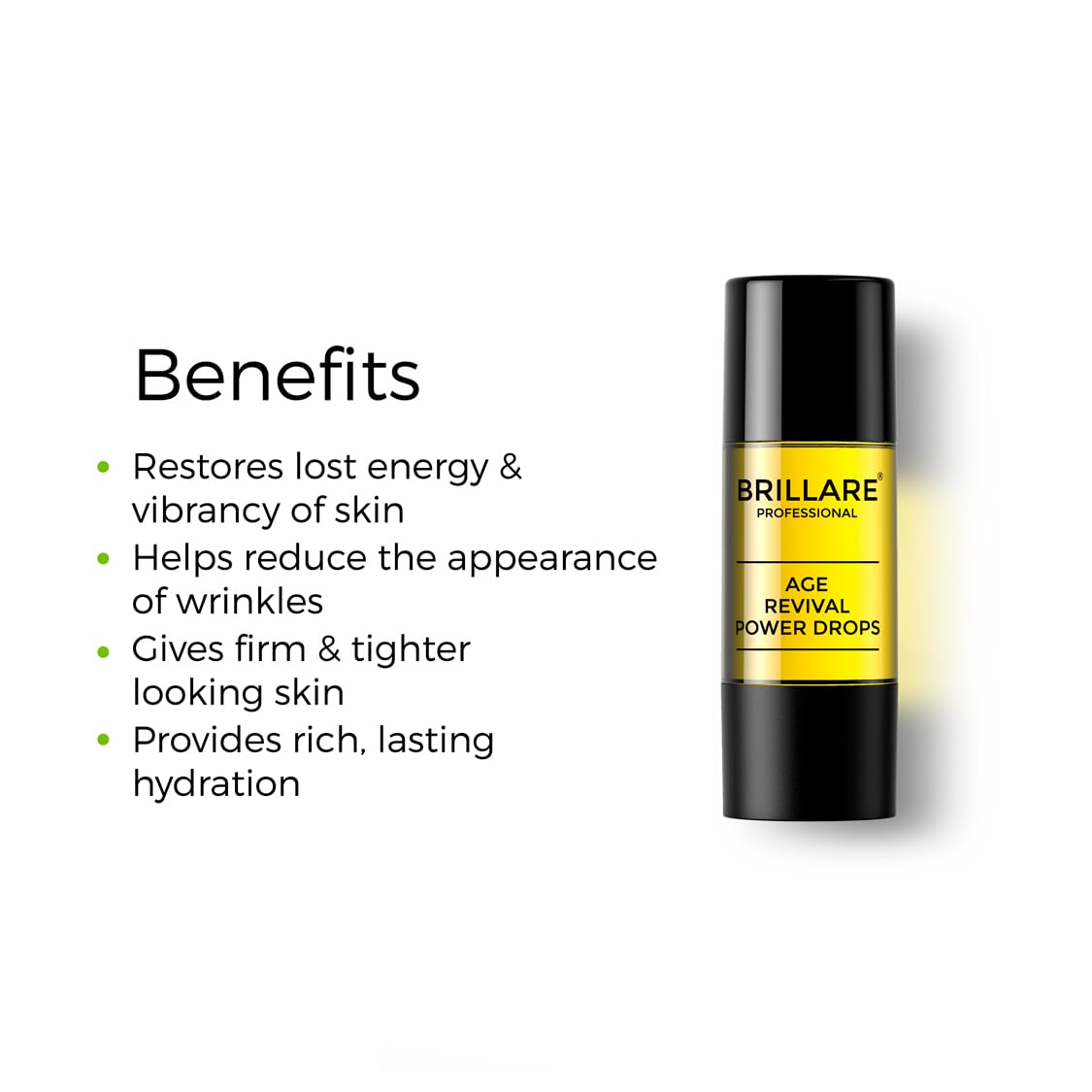 Brillare Professional Age Revival Power Drops, 100% Natural Face Serum With Aragn Oil, Rose and Bakuchioil (15 ML), Zero Chemicals