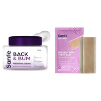 Sanfe Back & Bum Cream for Dark Spots and Body Acne Silicone Scar Sheet Prevent new & treat old scars Reduces redness reusable No side effects 2 sheets