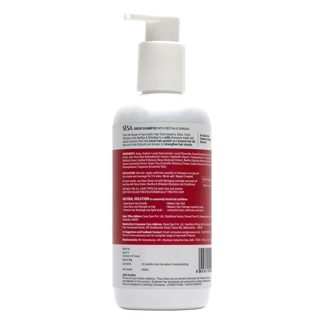 SESA Onion Anti-Hair Fall Combo for Hair Care| Onion Oil - 200 ml & Onion Shampoo - 300 ml