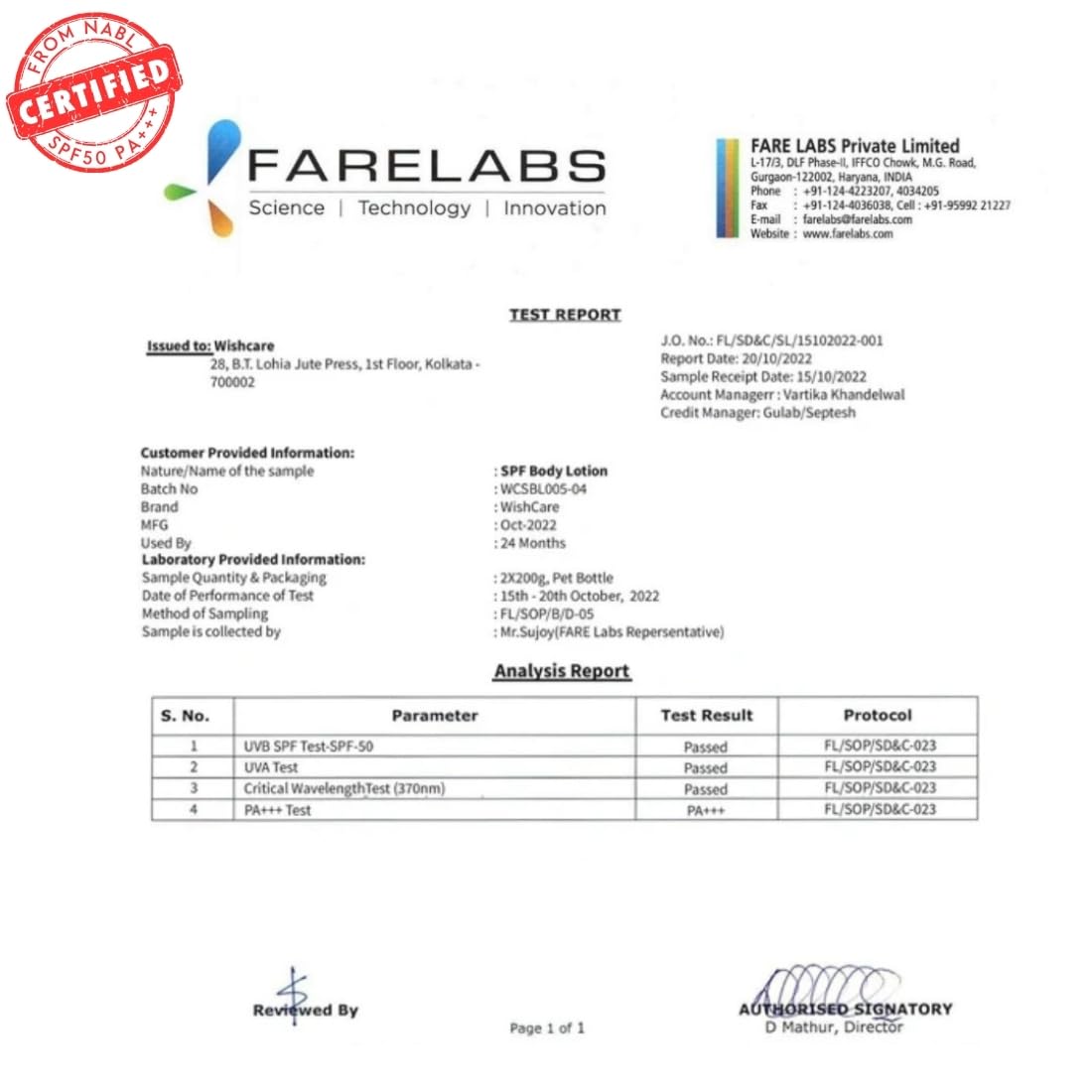 WishCare SPF 50 Sunscreen Combo for Face & Body (50gm + 200ml)