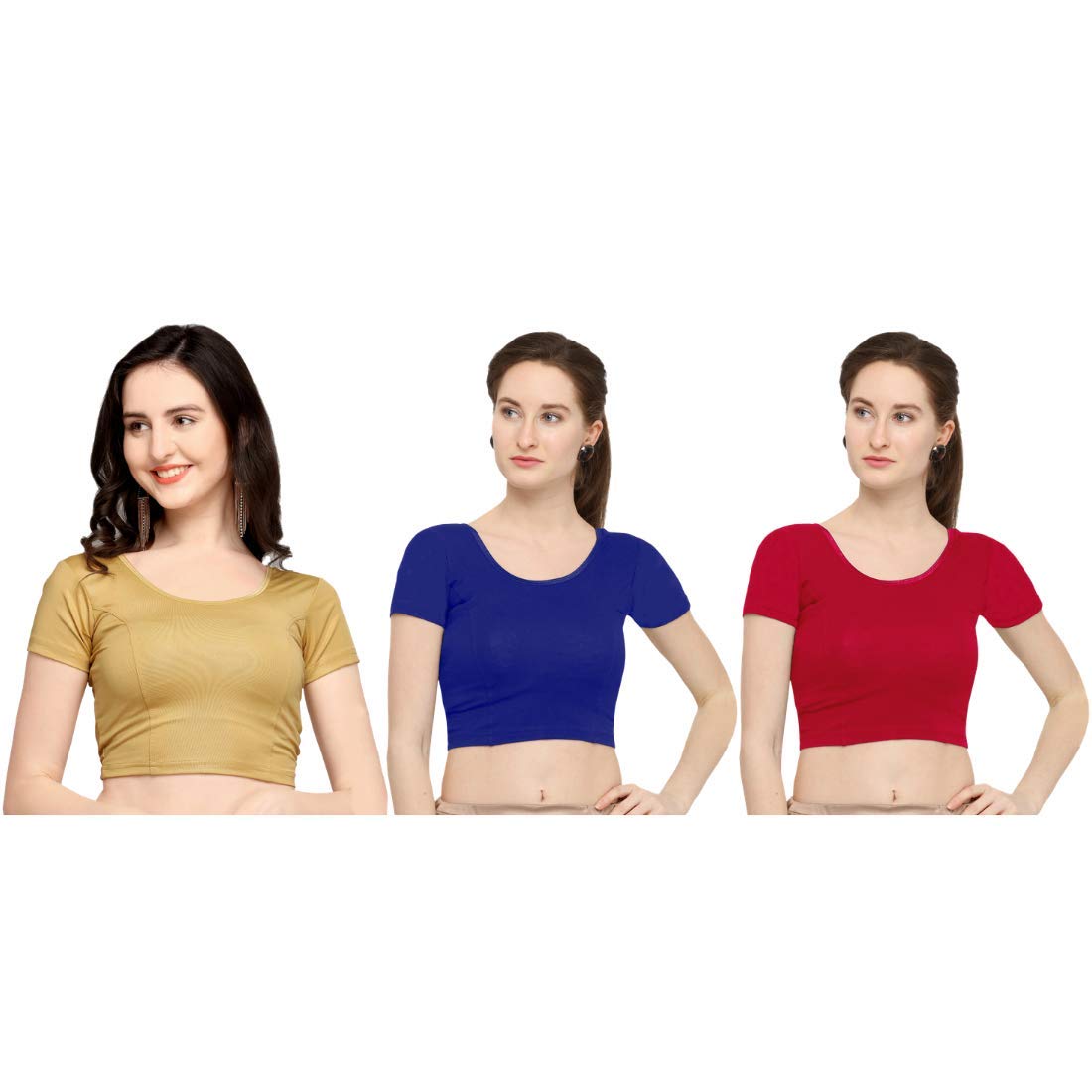 Life Win Stretchable Blouse 28 to 46 Size Cotton Lycra for Women