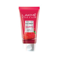 Lakmé Blush & Glow Exfoliating Face Wash with Vitamin C Serum, Hydrating and Gentle Facewash with Strawberry Fruit Extracts, 50gm