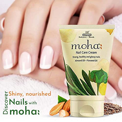 moha: Nail Care Cream For Cuticle Care, Nail Growth & Strength With Goodness of Almond Oil & Flaxseed Oil | Soft, Smooth, & Strong Lustrous Nails unisex- (100 g) Pack of 2